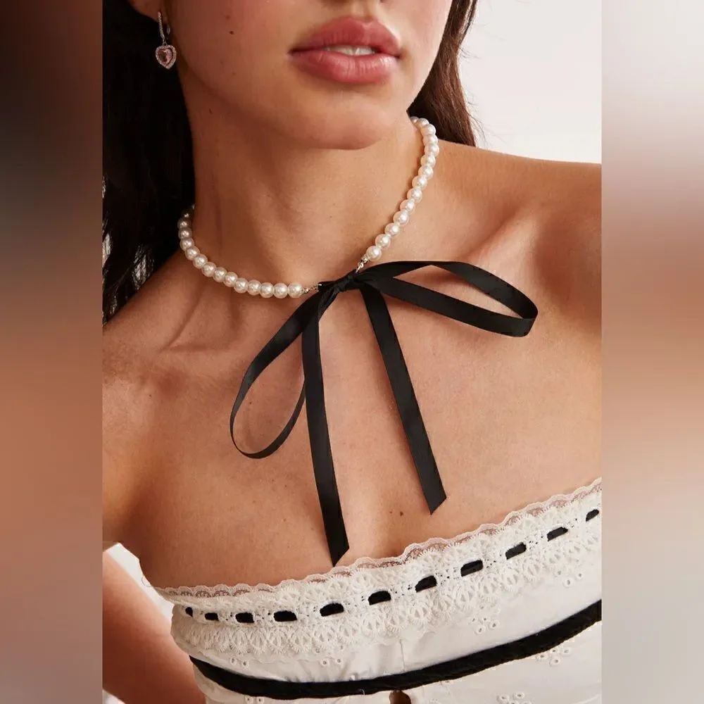 Pearl choker necklace #166